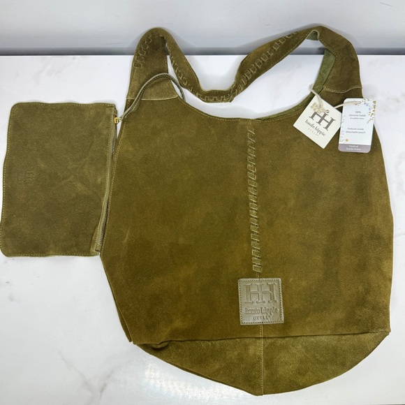 Haute Hippie Handbags - BRAND NEW HAUTE HIPPIE OLIVE GREEN LEATHER SUEDE HOBO BAG